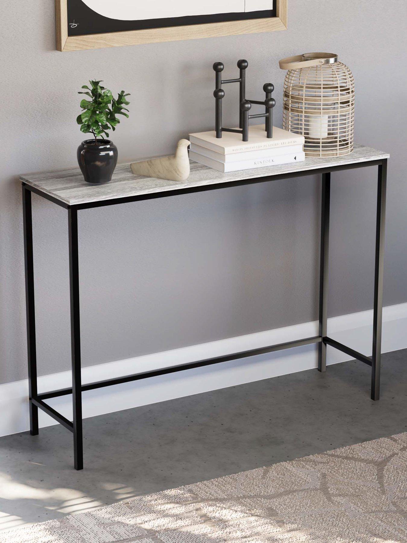 Product photograph of Vida Designs Brooklyn Console Table - Grey Oak from very.co.uk