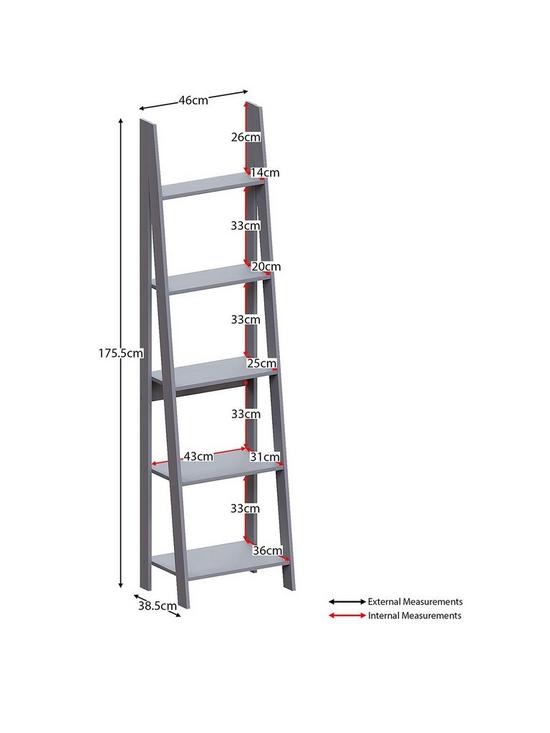 stillFront image of vida-designs-bristol-5-tier-step-ladder-bookcase