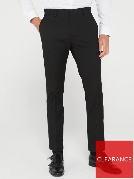 front image of very-man-tuxedo-slim-fitnbsptrouser-black