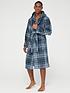  image of very-man-check-dressing-gown-navy