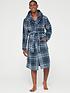  image of very-man-check-dressing-gown-navy