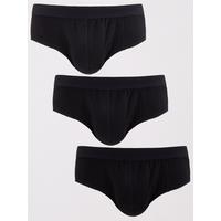 Everyday 3 Pack Black Briefs | very.co.uk