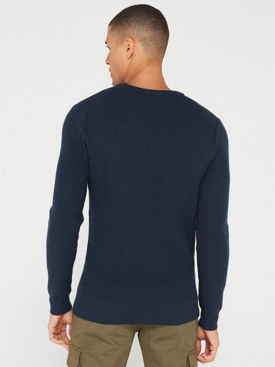 stillFront image of very-man-chunky-soft-touch-crew-neck-jumper-navy
