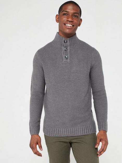 very-man-button-funnel-knitted-jumper-charcoal