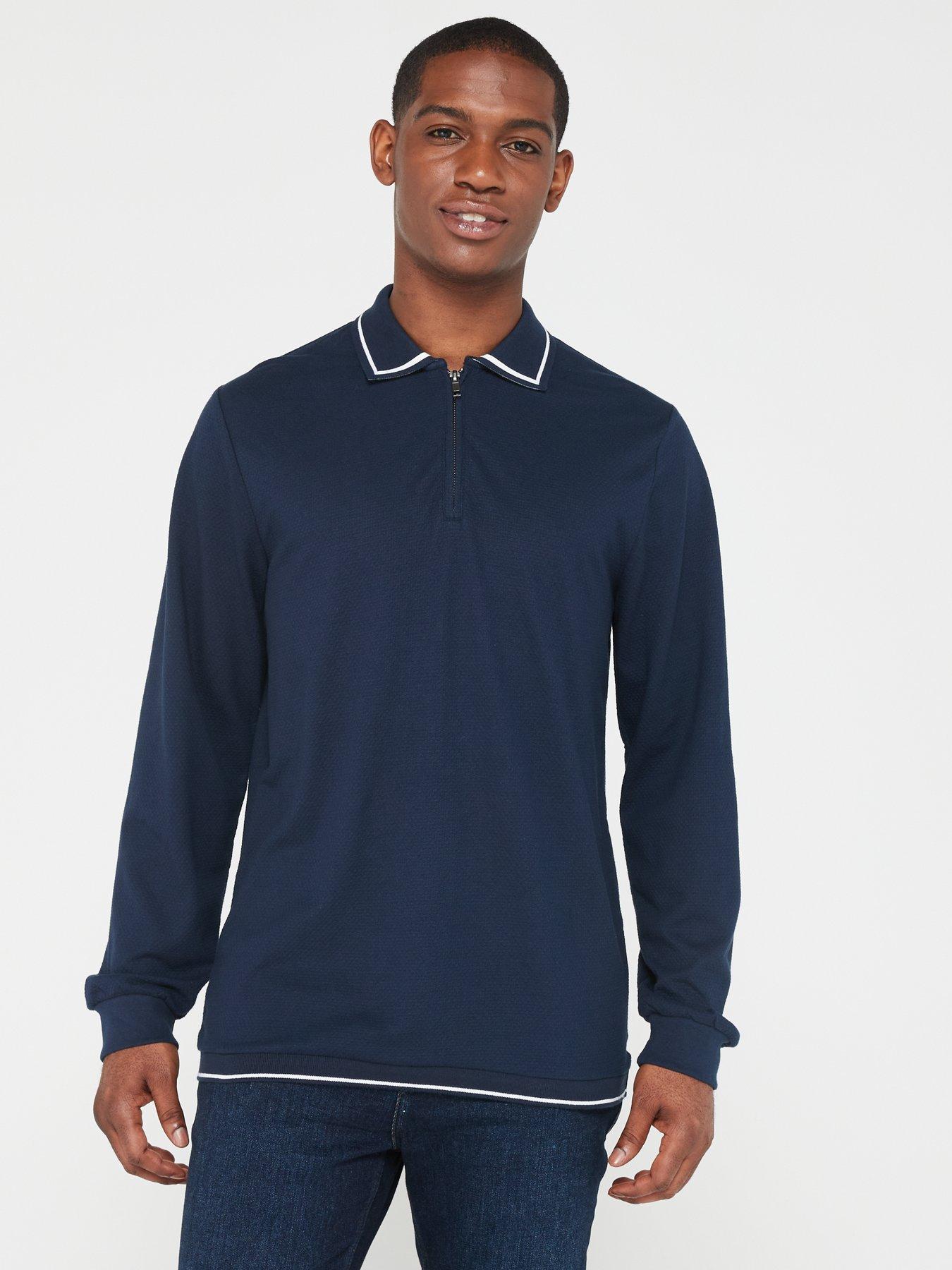 Long sleeve outlet polo light blue