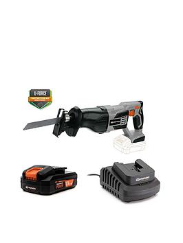 Product photograph of Daewoo U-force Series Battery Operated 18v Reciprocal Saw 2mah Battery Amp Charger Included from very.co.uk