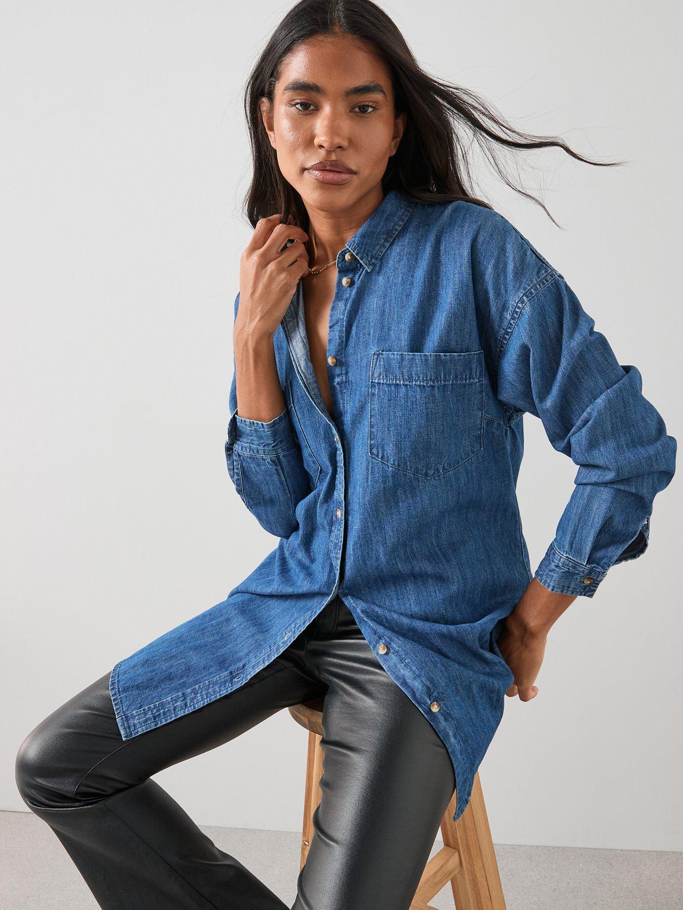 Everyday Longline Boyfriend Denim Shirt