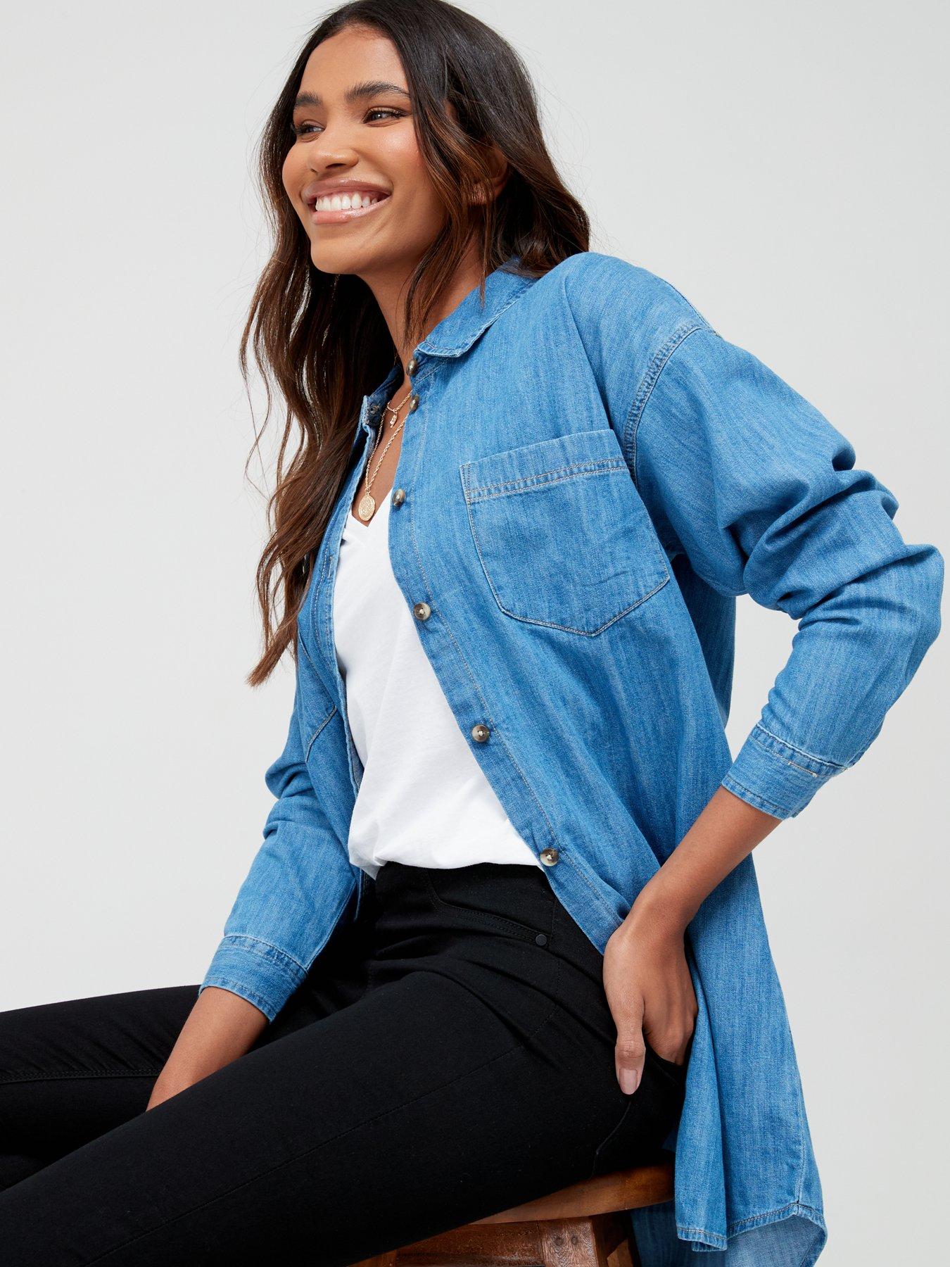 Longline Boyfriend Denim Shirt