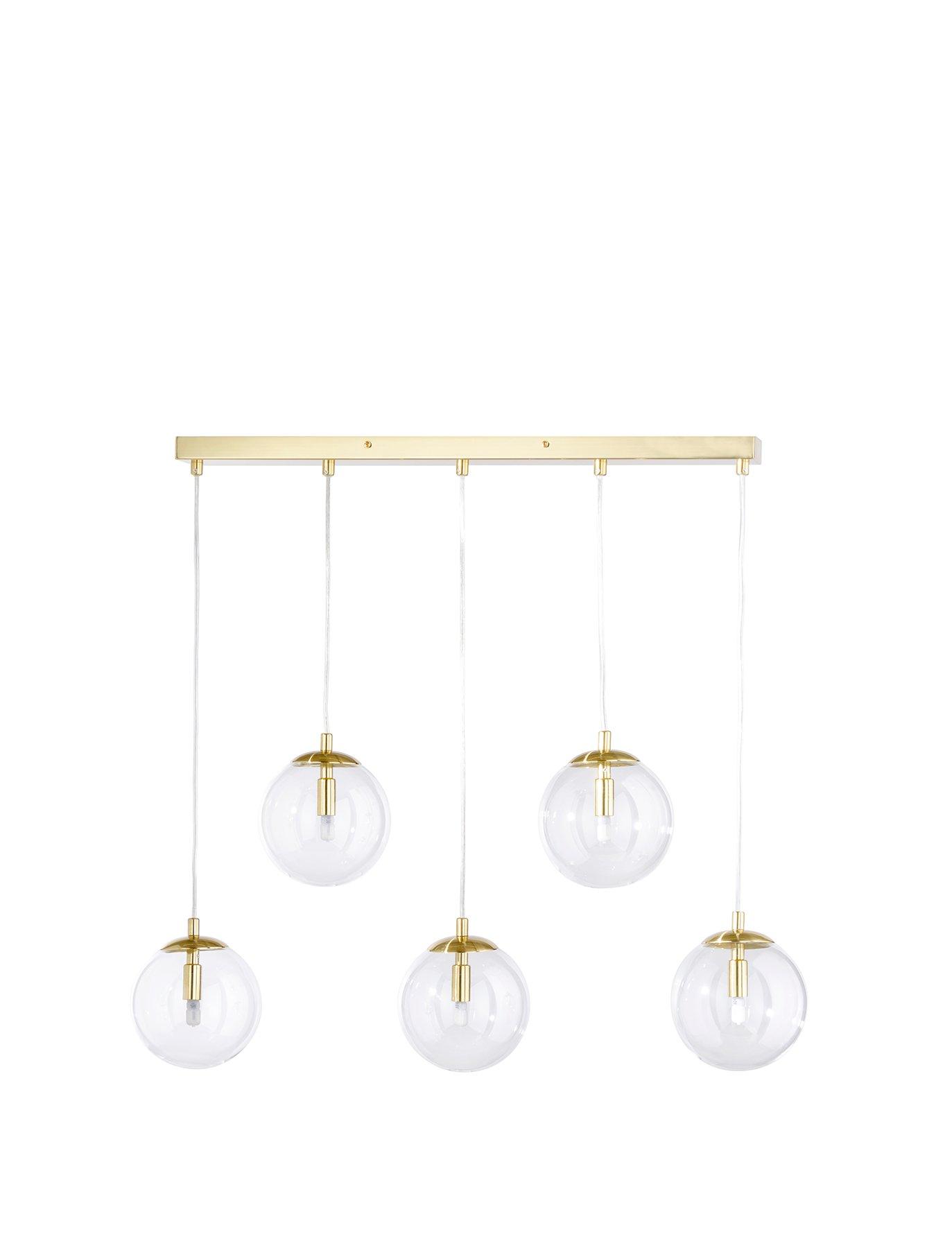 Product photograph of Bhs Milton 5 Light Bar Pendant - Gold from very.co.uk