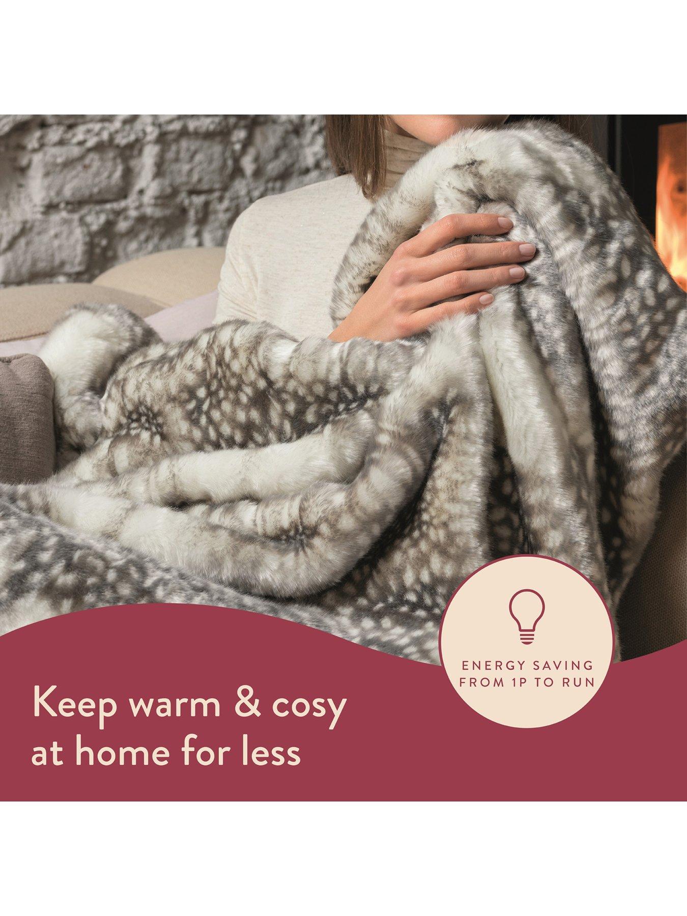 Relaxwell faux fur heated throw new arrivals