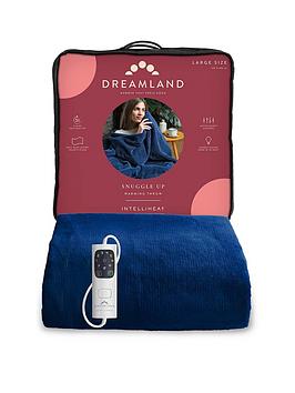 Product photograph of Dreamland Relaxwell Luxury Heated Navy Throw from very.co.uk