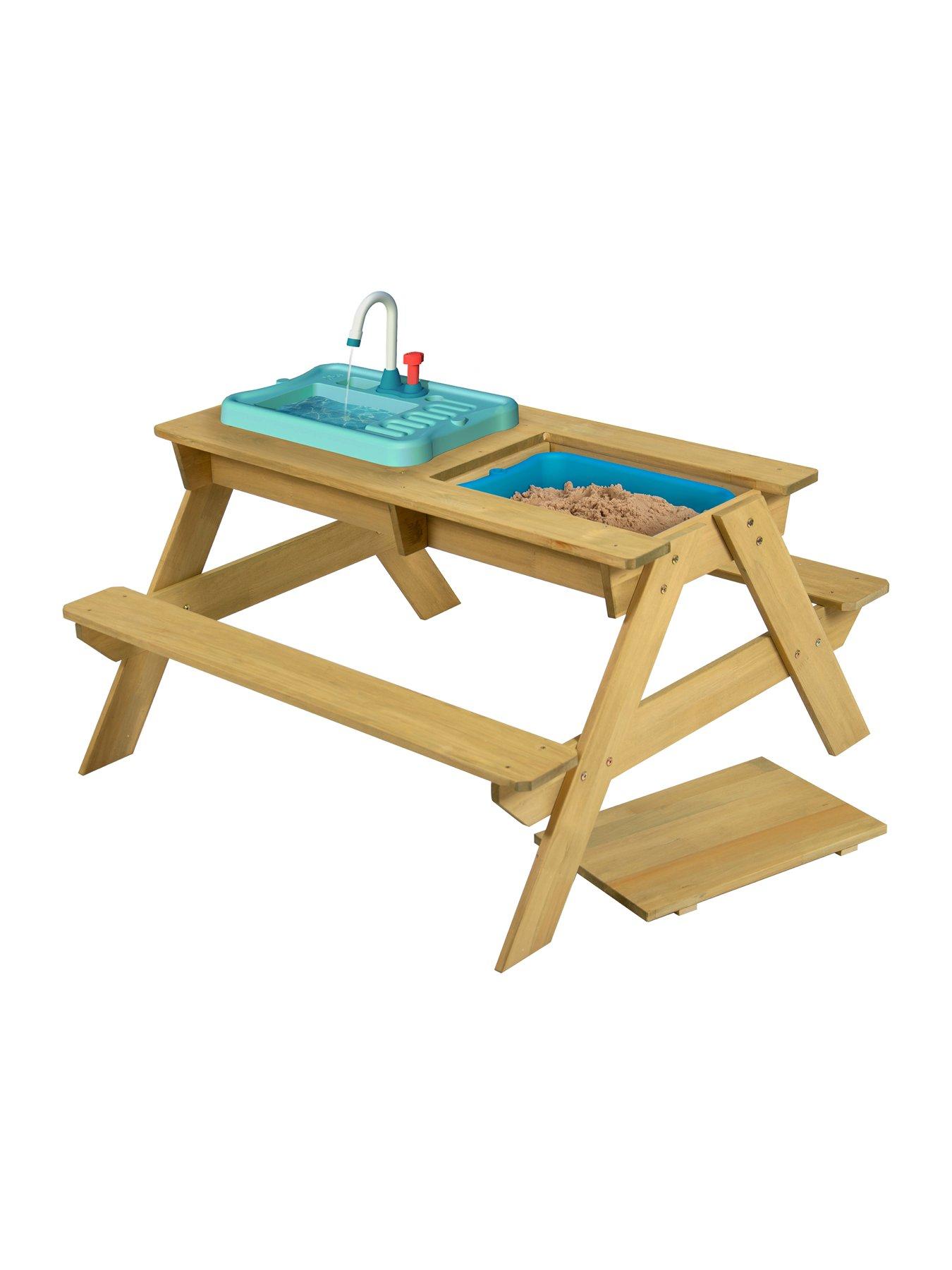 Product photograph of Tp Splash Amp Play Wooden Picnic Table from very.co.uk