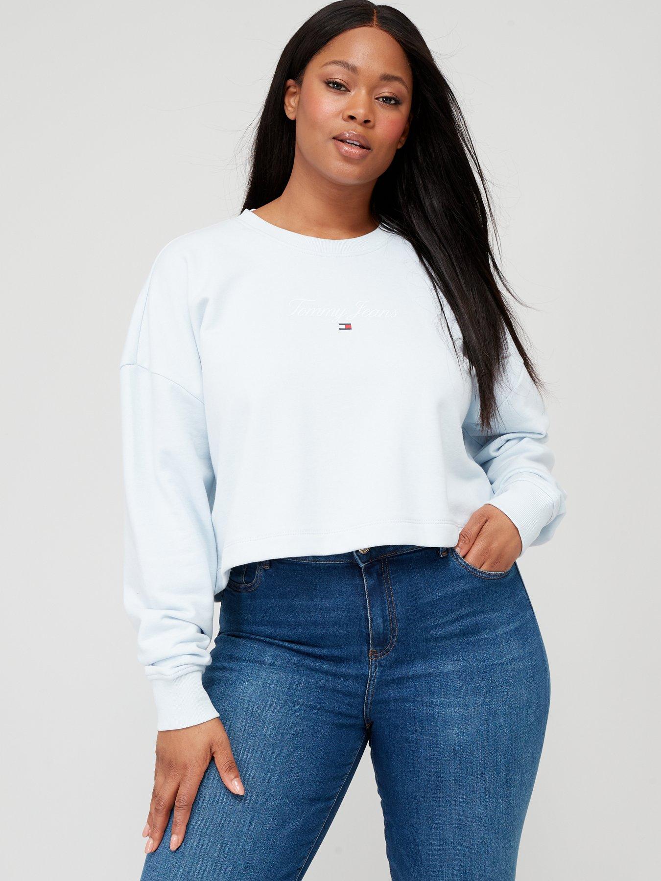 Tommy Jeans Curve Essential Logo Crew Sweater - Blue |