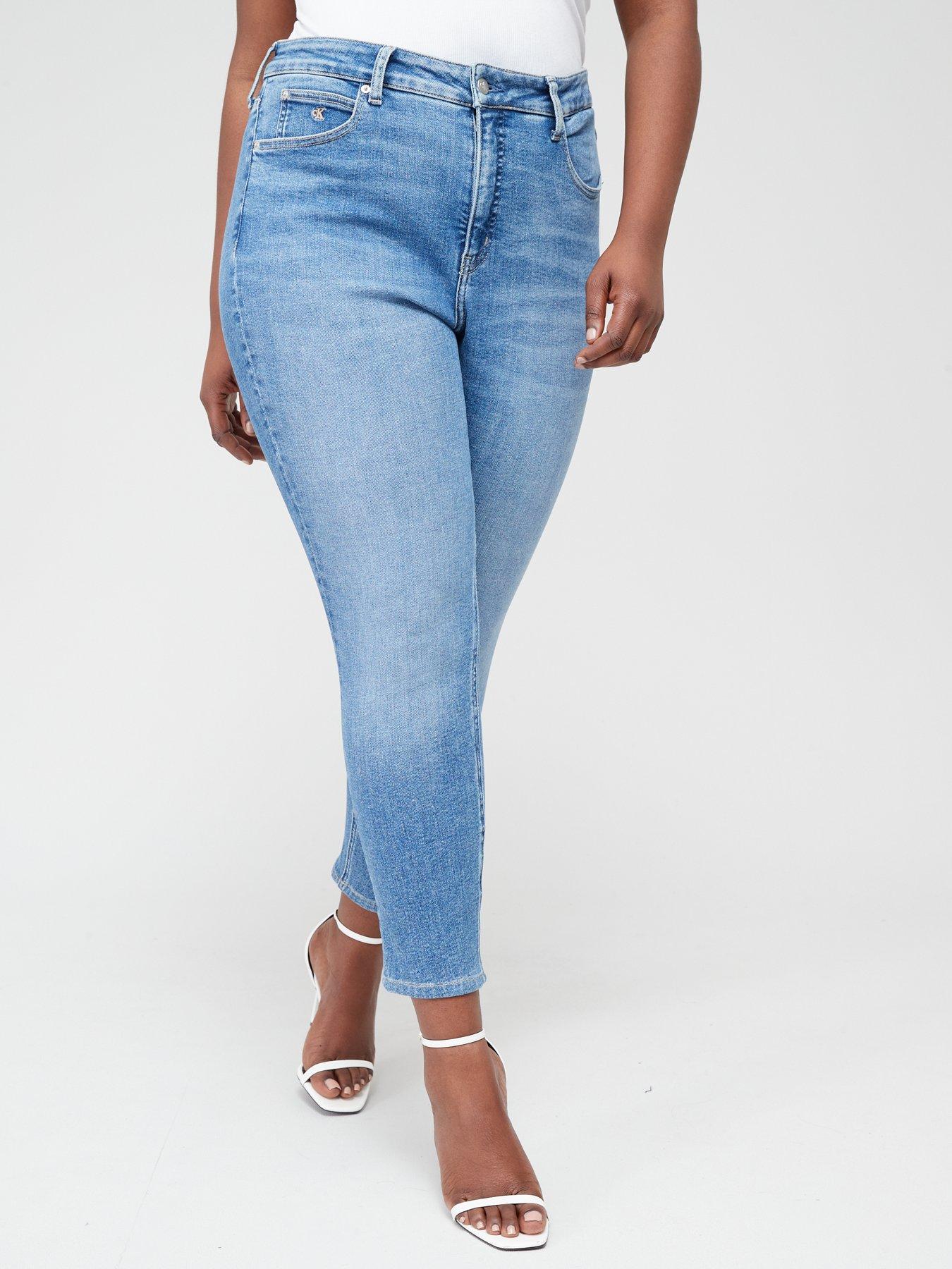 Calvin Klein Jeans High Rise Super Skinny Ankle Jean Denim Dark