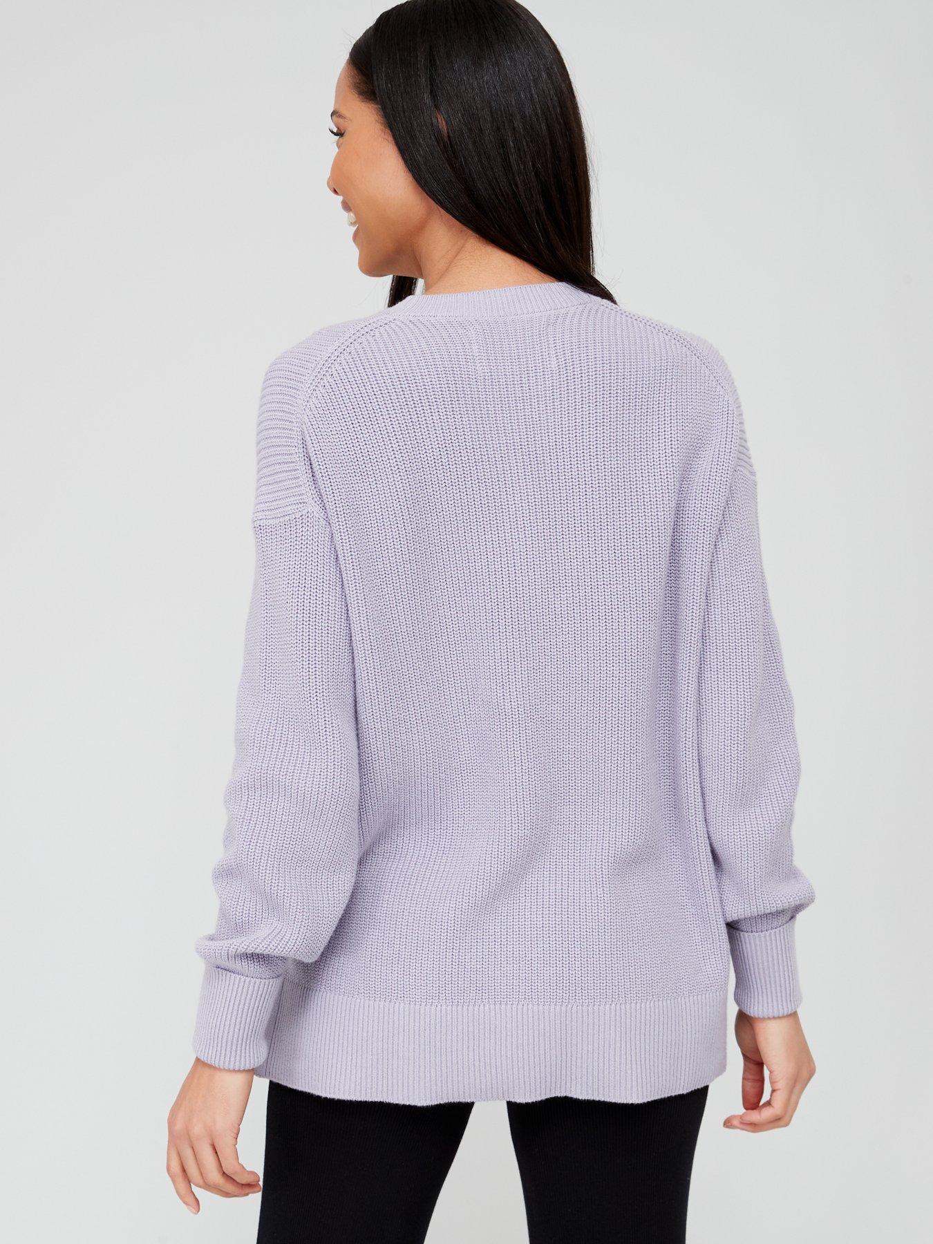 Intarsia Loose Sweater - Purple