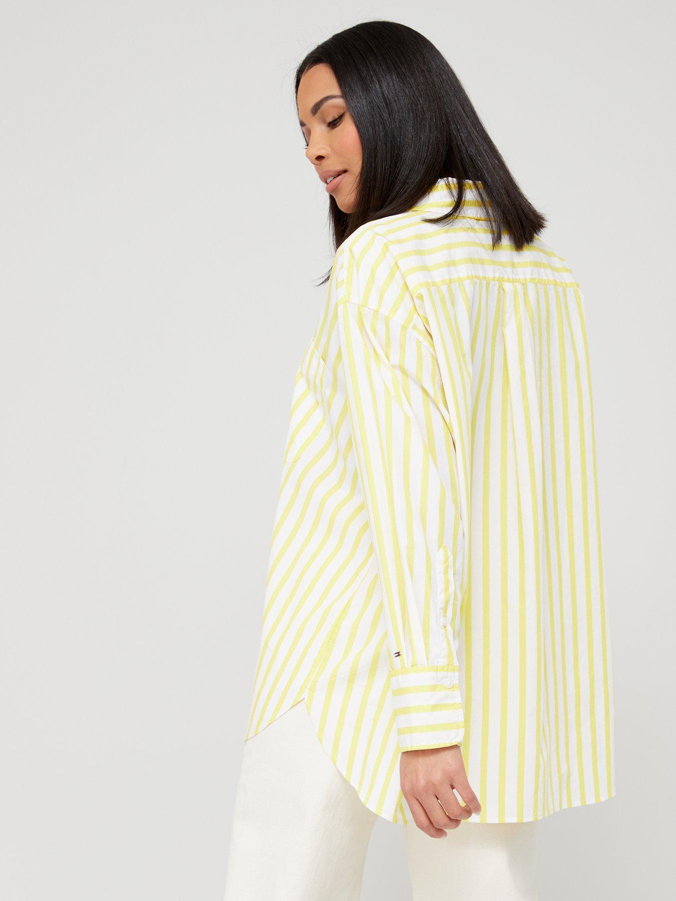 tommy hilfiger yellow striped shirt