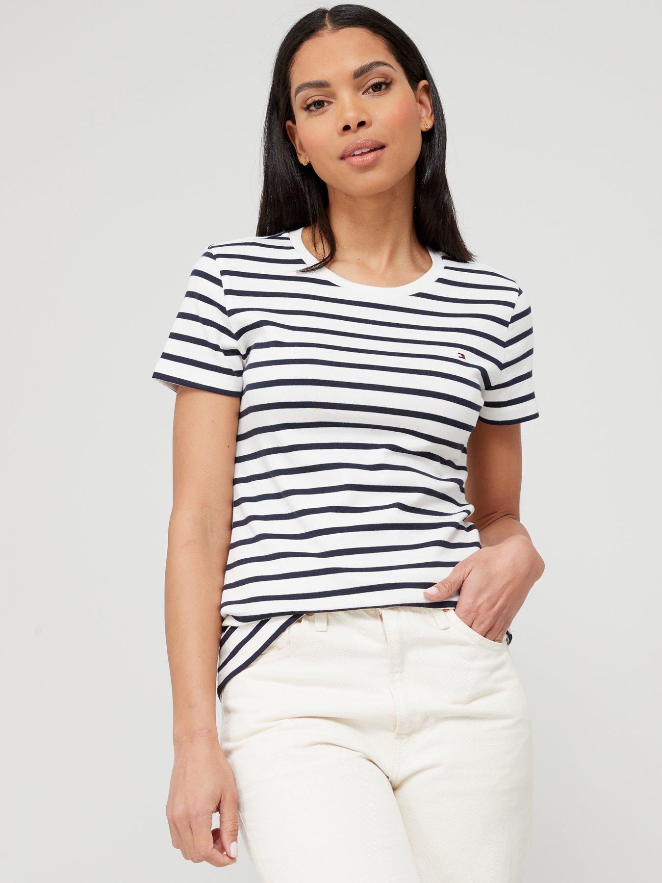 Tommy Hilfiger Slim Fit Striped Tee - Navy