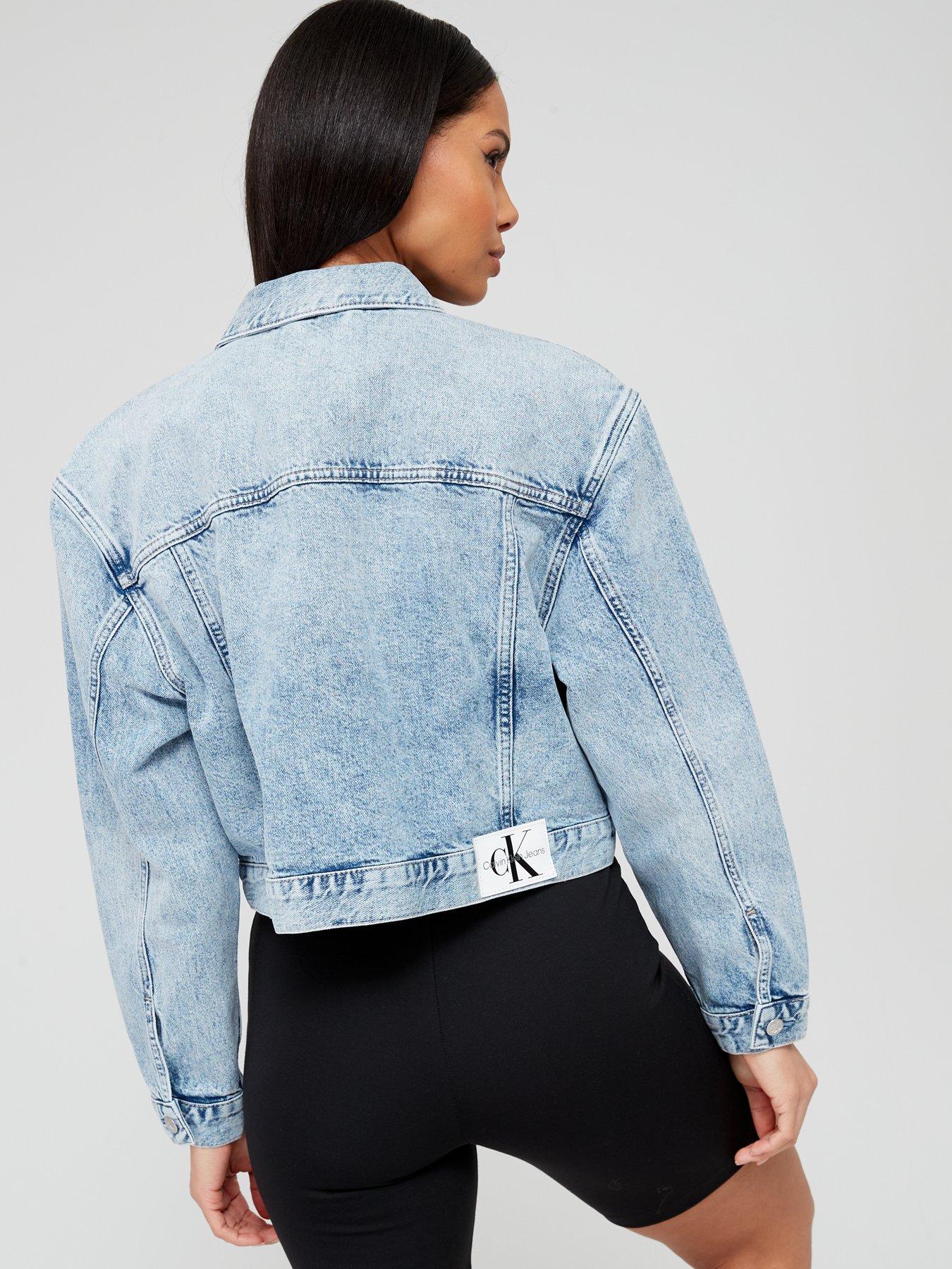 Jackets Calvin Klein Jeans Boxy Cropped Denim Jacket Blue