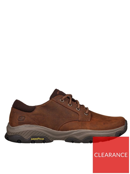 front image of skechers-craster-round-toe-leather-lace-up-shoes