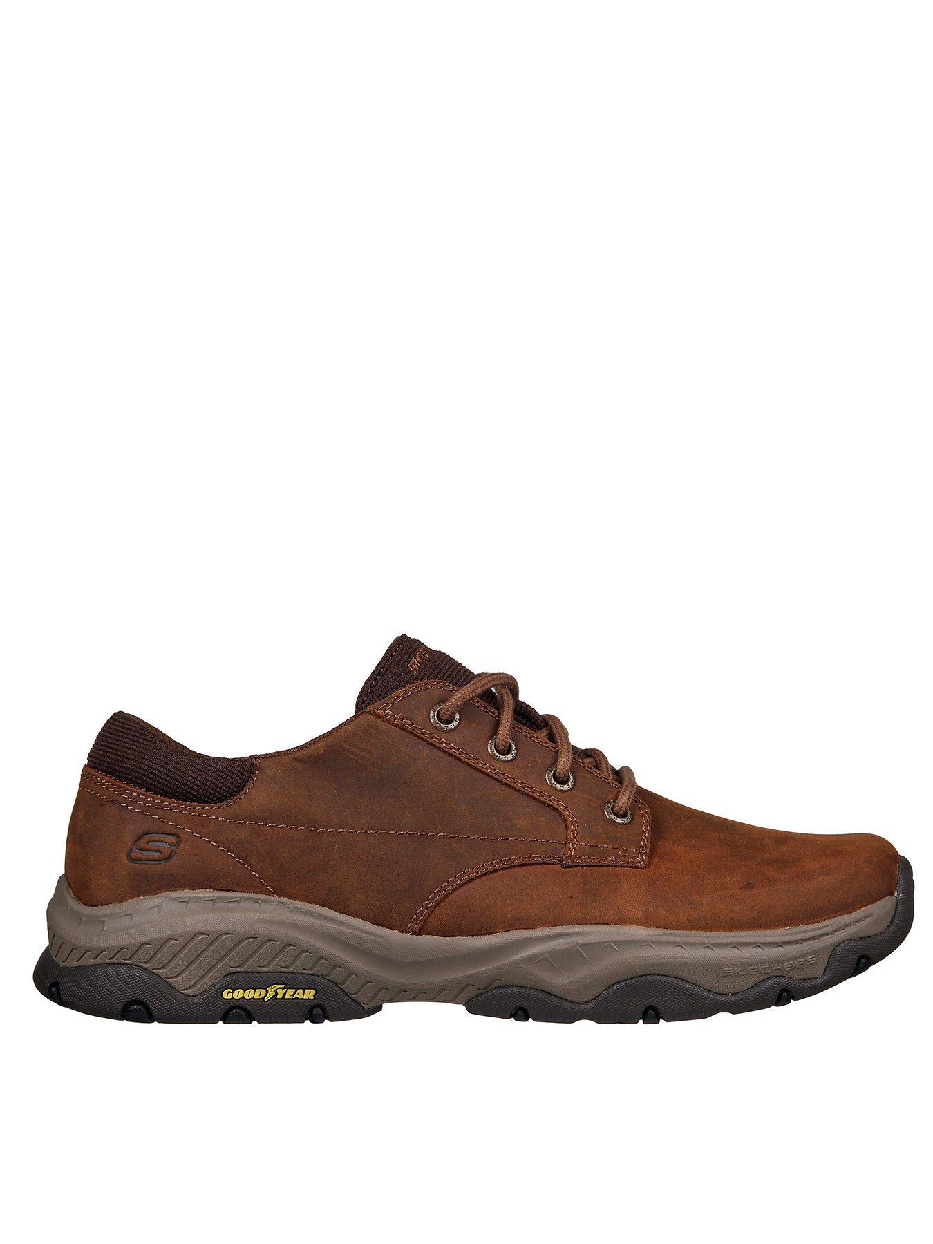 Skechers Craster Round Toe Leather Lace-Up Shoes | Very.co.uk