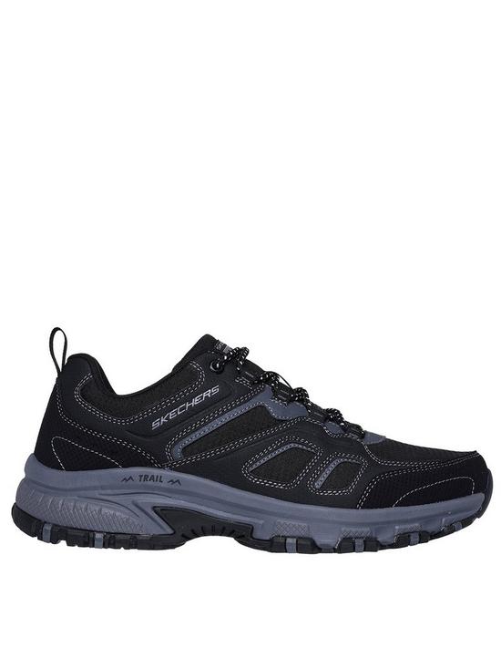 front image of skechers-outdoor-hillcrest-low-top-trainers-black