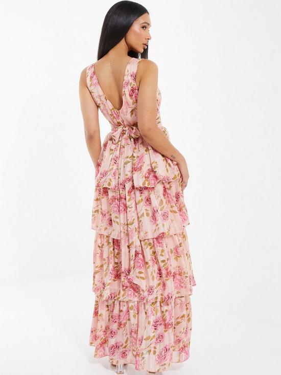 Quiz Chiffon Floral Tiered Maxi Dress | very.co.uk