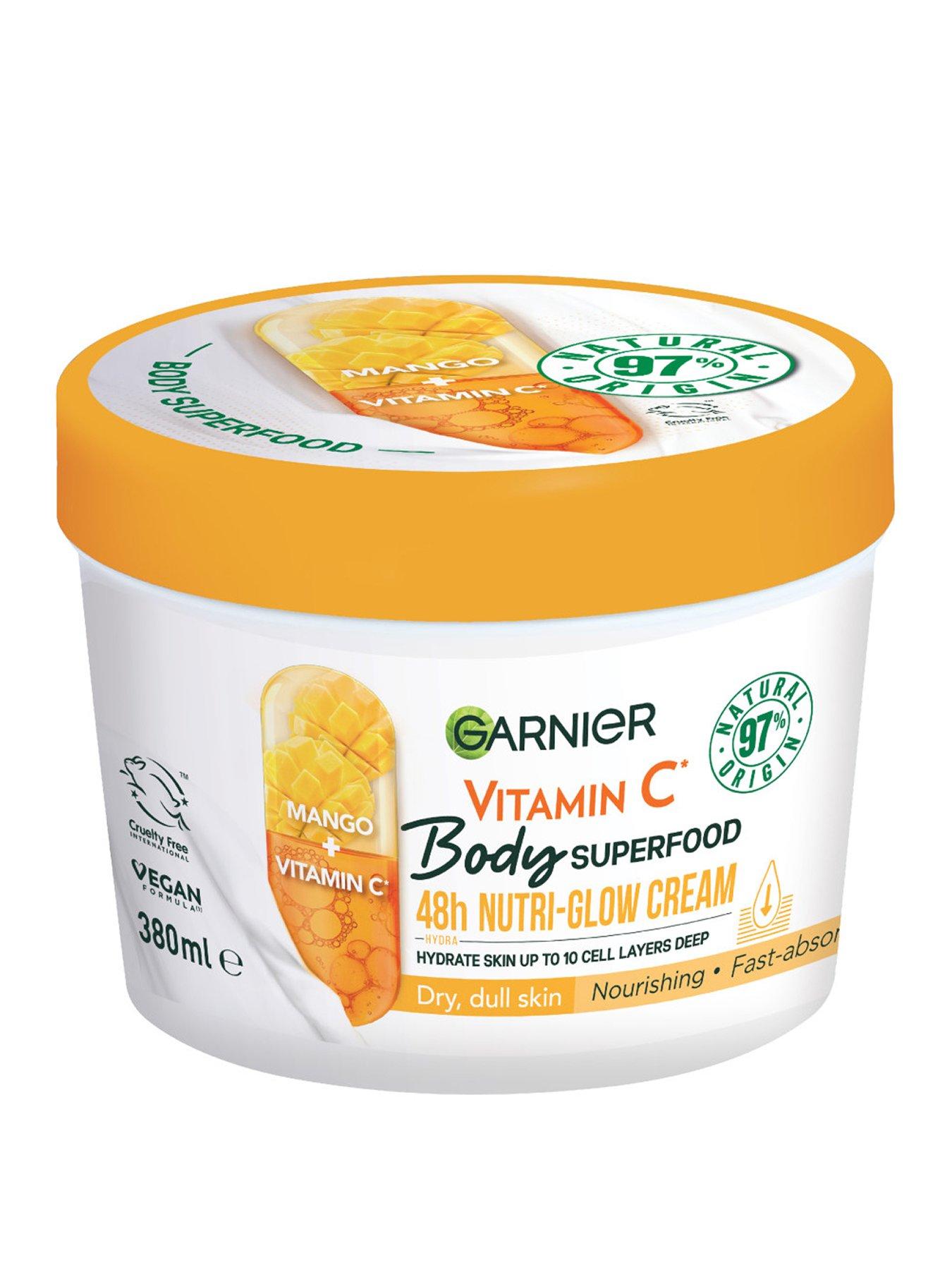 undefined Body Superfood, Nutri Glow Body Cream, Vitamin C  &  Mango, for Dry  &  Dull Skin 380ml