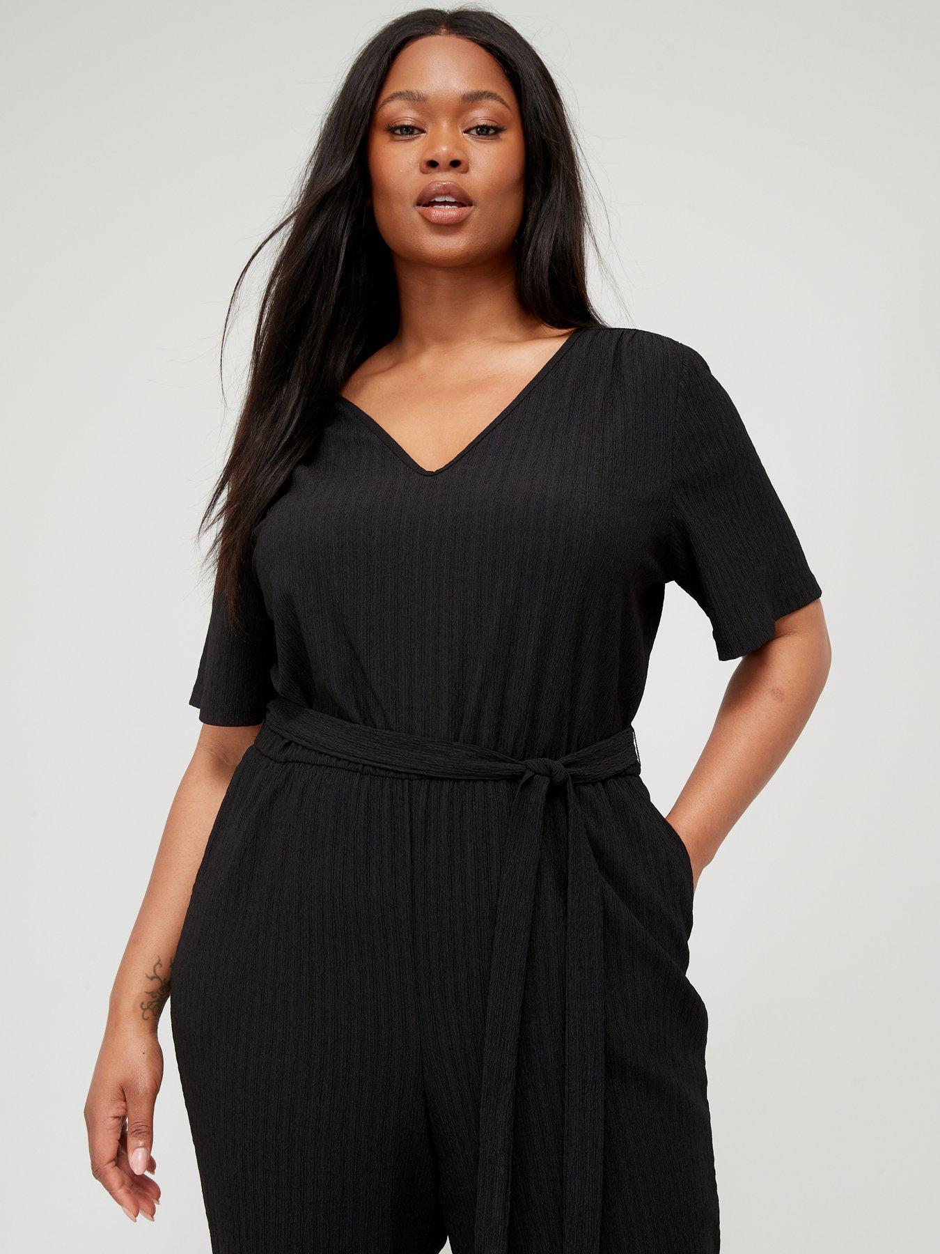 Vero Moda Curve Joni Jersey Jumpsuit - Black | Very.co.uk