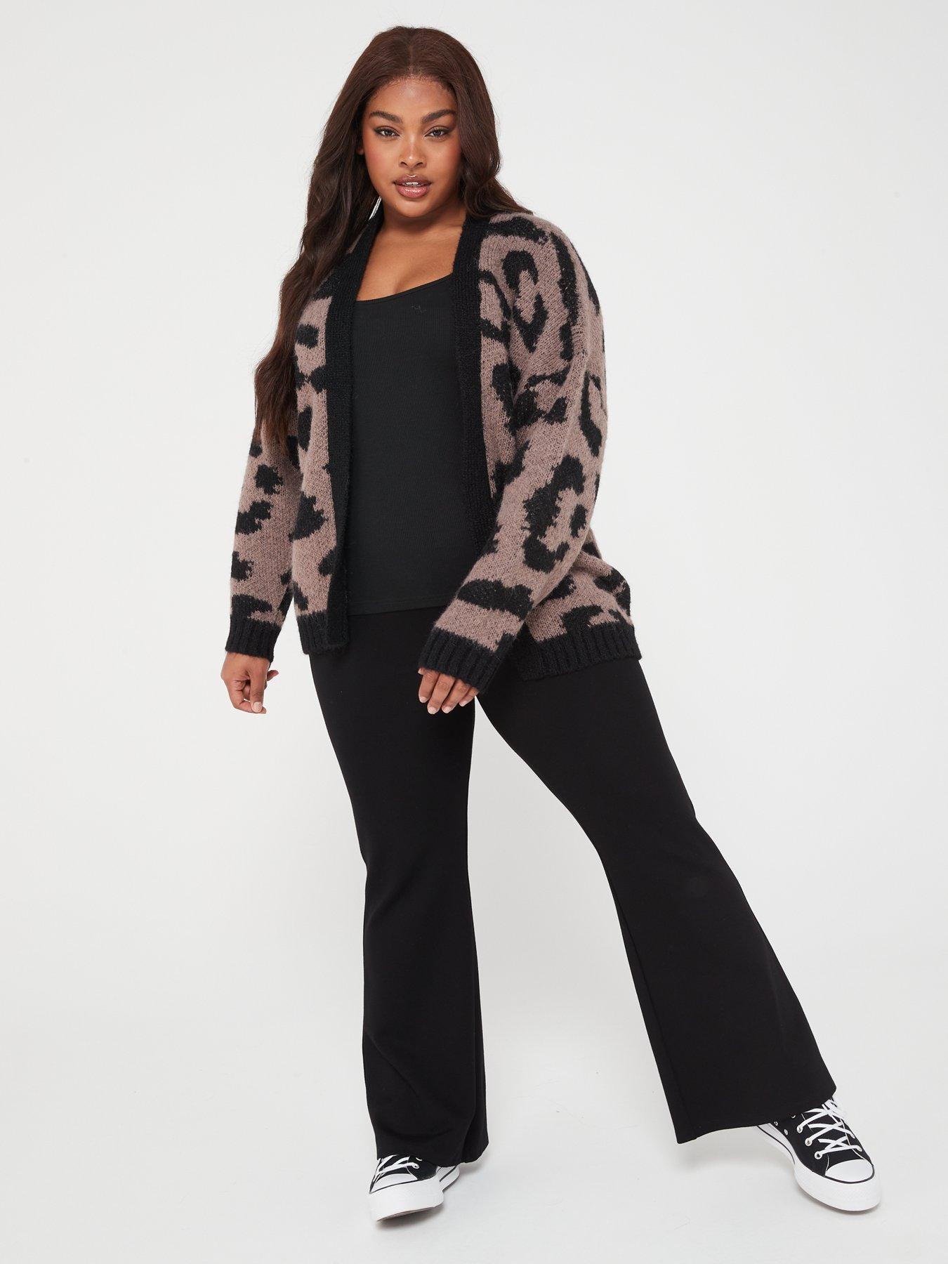 Leopard open outlet cardigan