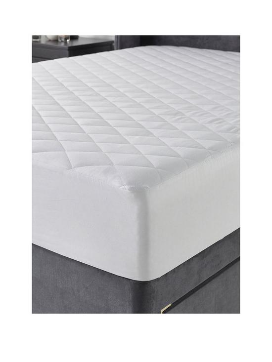 stillFront image of everyday-hollowfibre-mattress-protector-white
