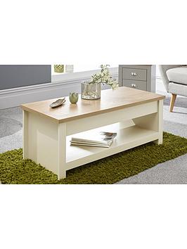 Product photograph of Gfw Lancaster Lift Up Coffee Table - Cream from very.co.uk
