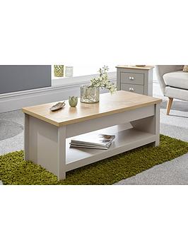 Product photograph of Gfw Lancaster Lift Up Coffee Table - Grey from very.co.uk