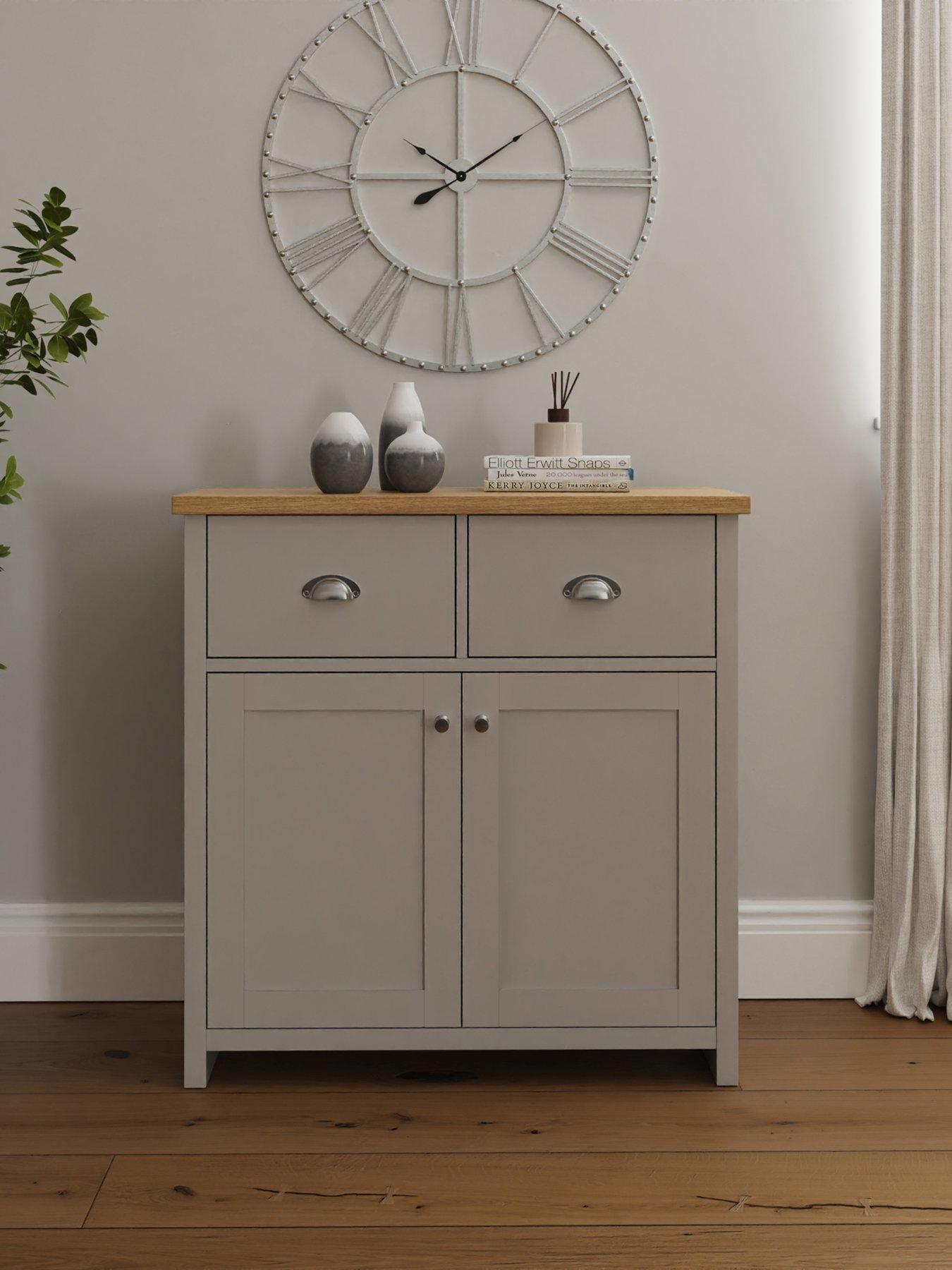 GFW Lancaster 2 Door, 2 Drawer Sideboard - Grey