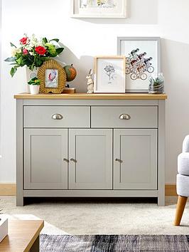 Product photograph of Gfw Lancaster 3 Door 2 Drawer Sideboard - Grey from very.co.uk