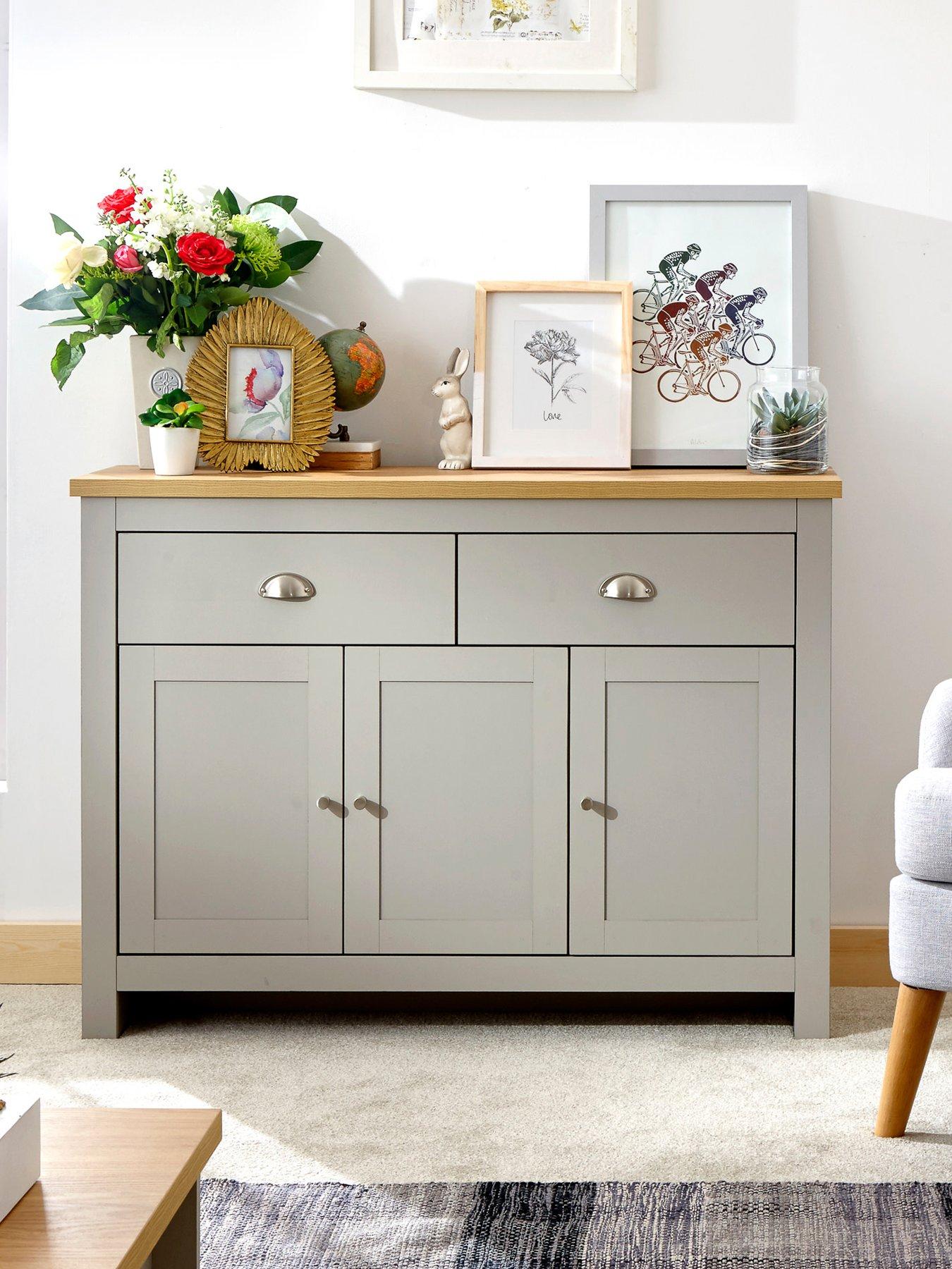 undefined Lancaster 3 Door, 2 Drawer Sideboard - Grey