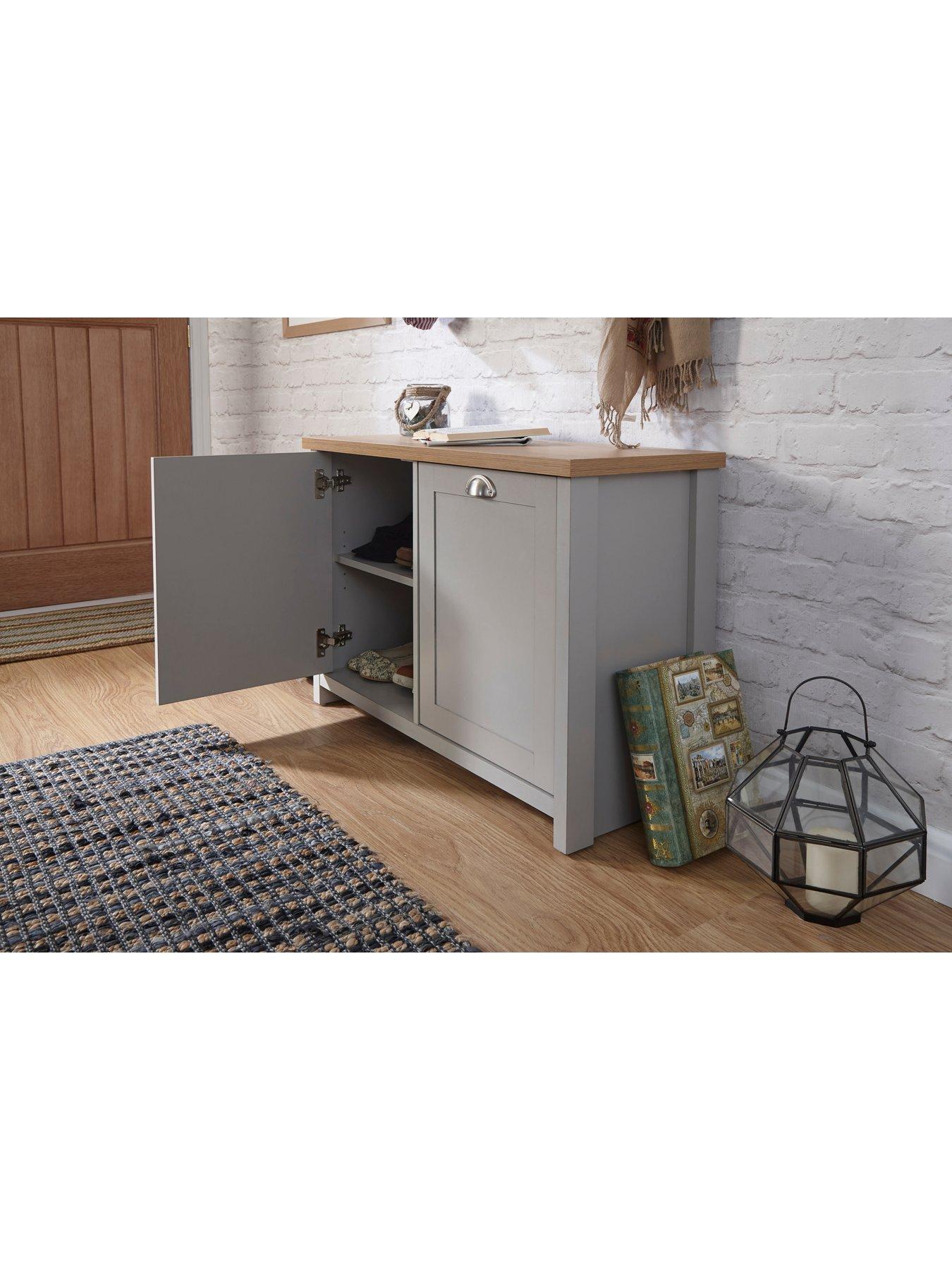 Lilsbury Grey Shoe Storage Cabinet, Home Furniture