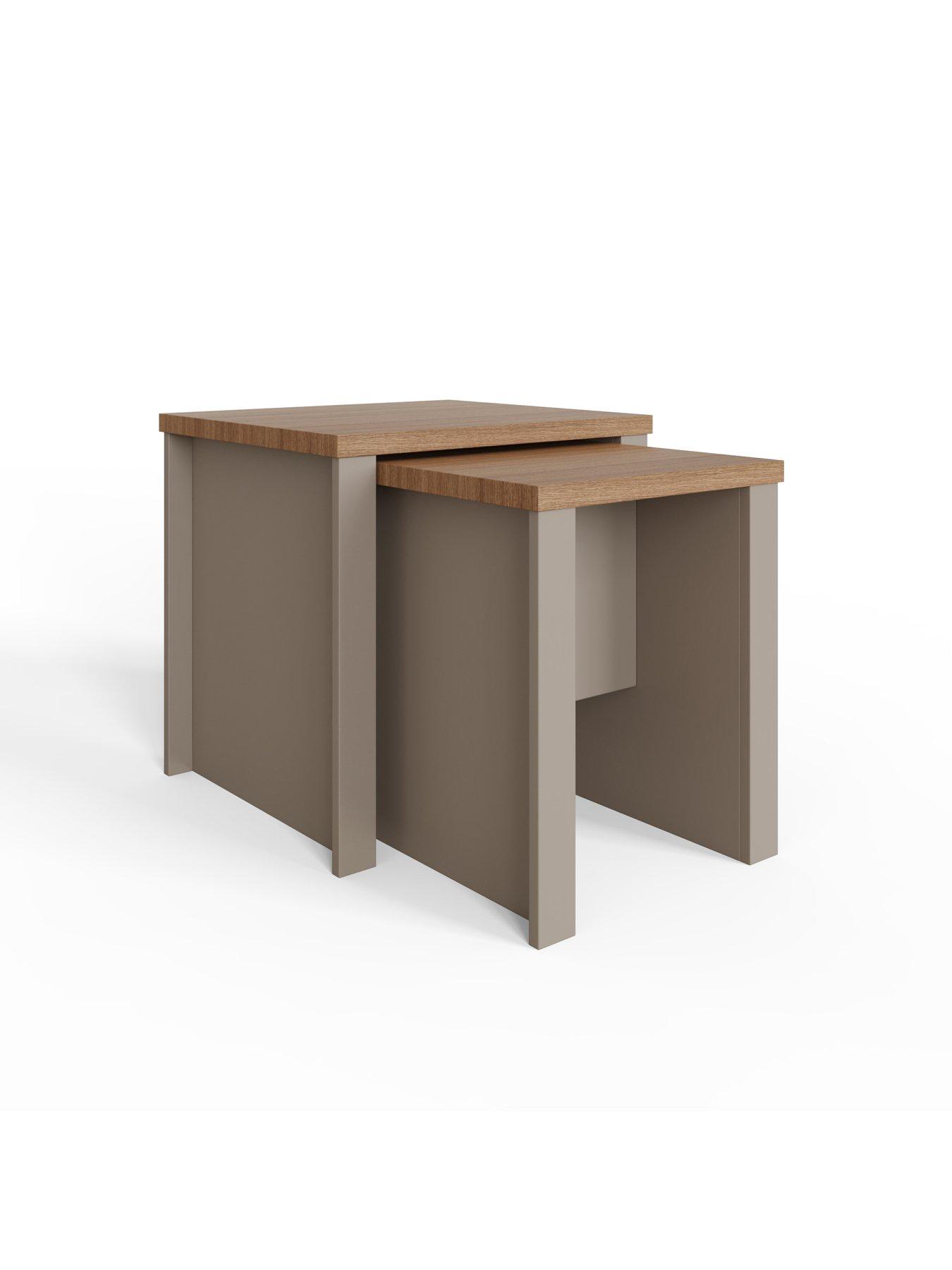Image 3 of 5 of GFW Lancaster Nest Of Tables - Grey/Oak