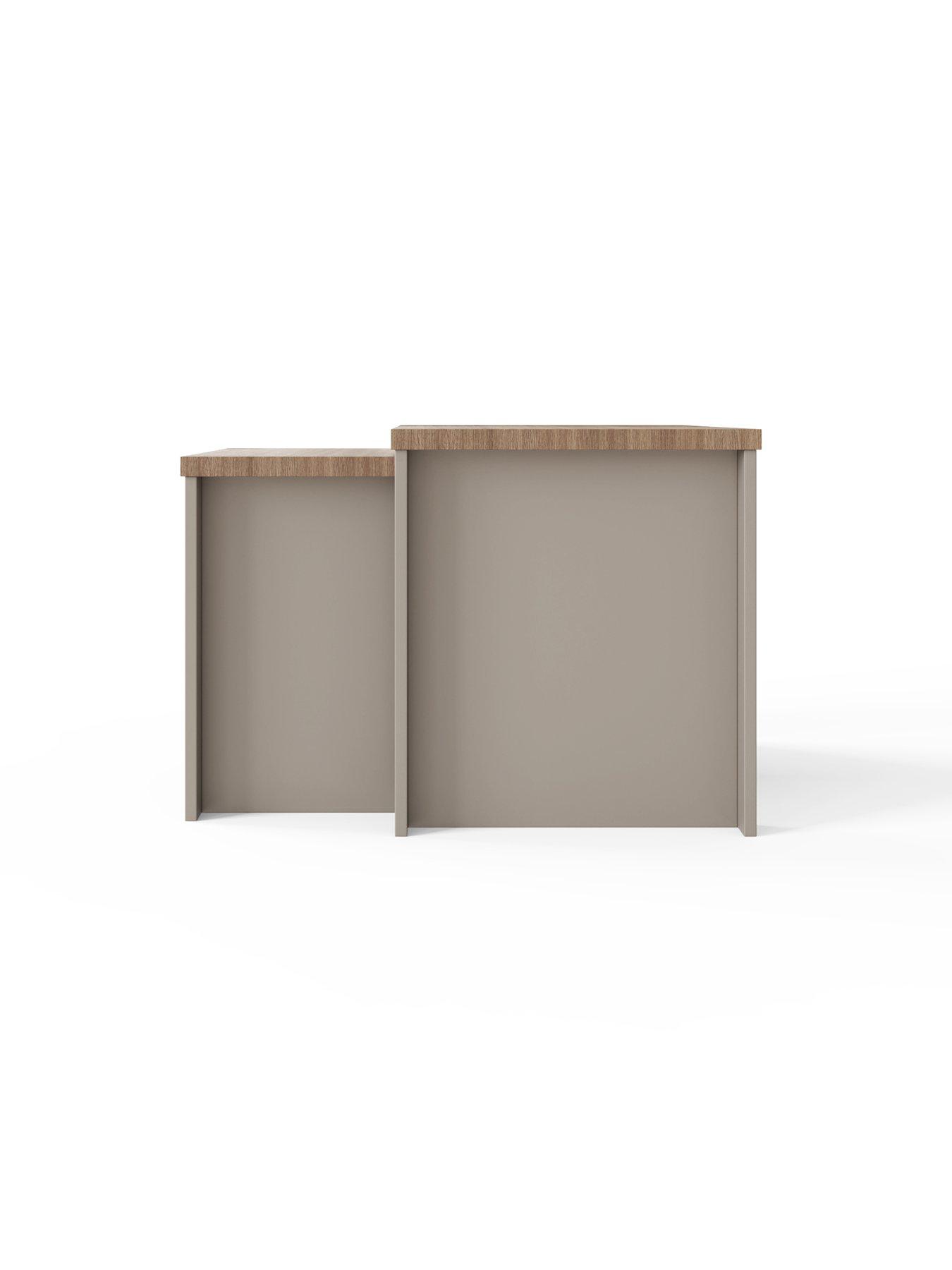 Image 4 of 5 of GFW Lancaster Nest Of Tables - Grey/Oak