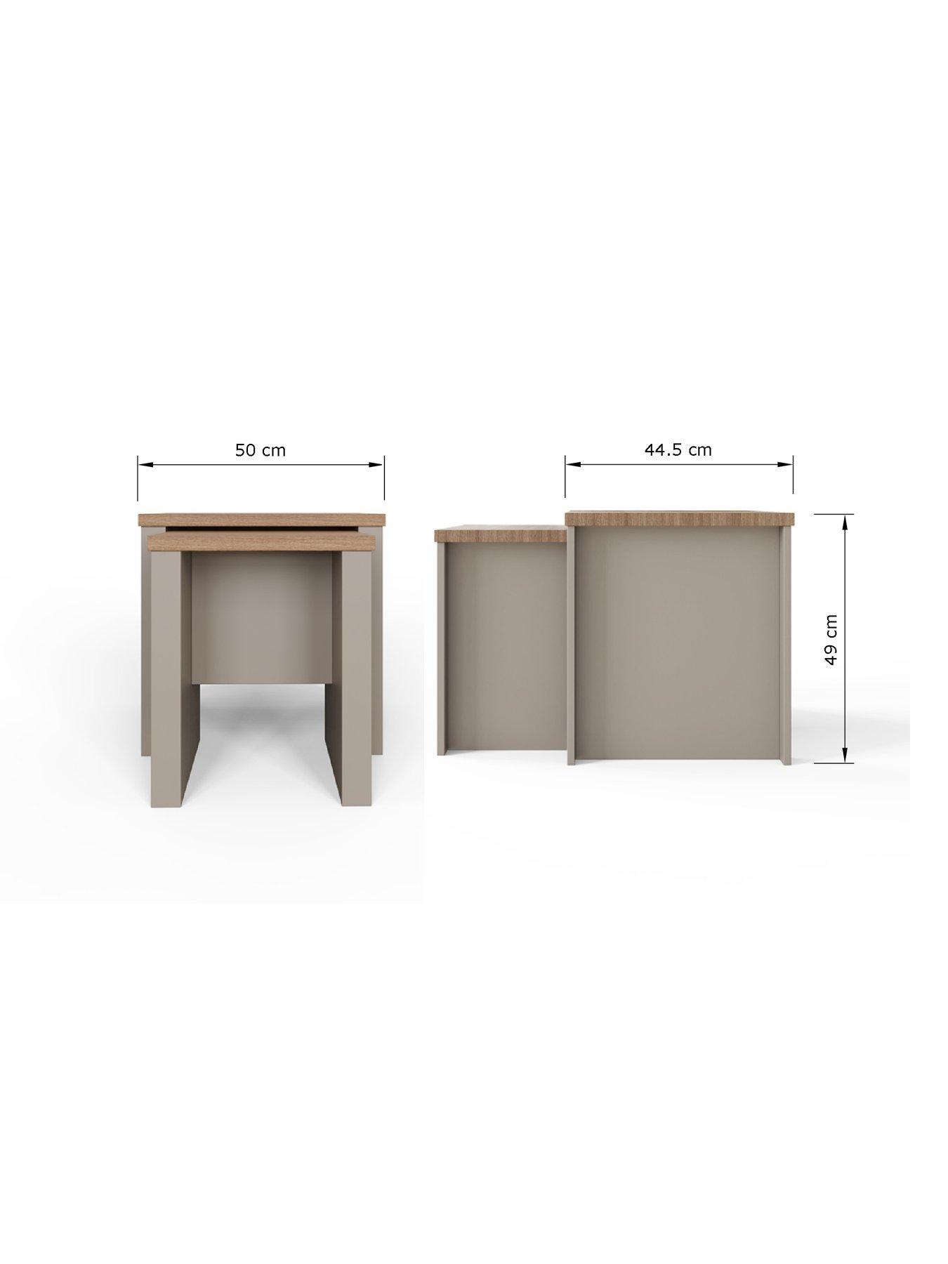 Image 5 of 5 of GFW Lancaster Nest Of Tables - Grey/Oak