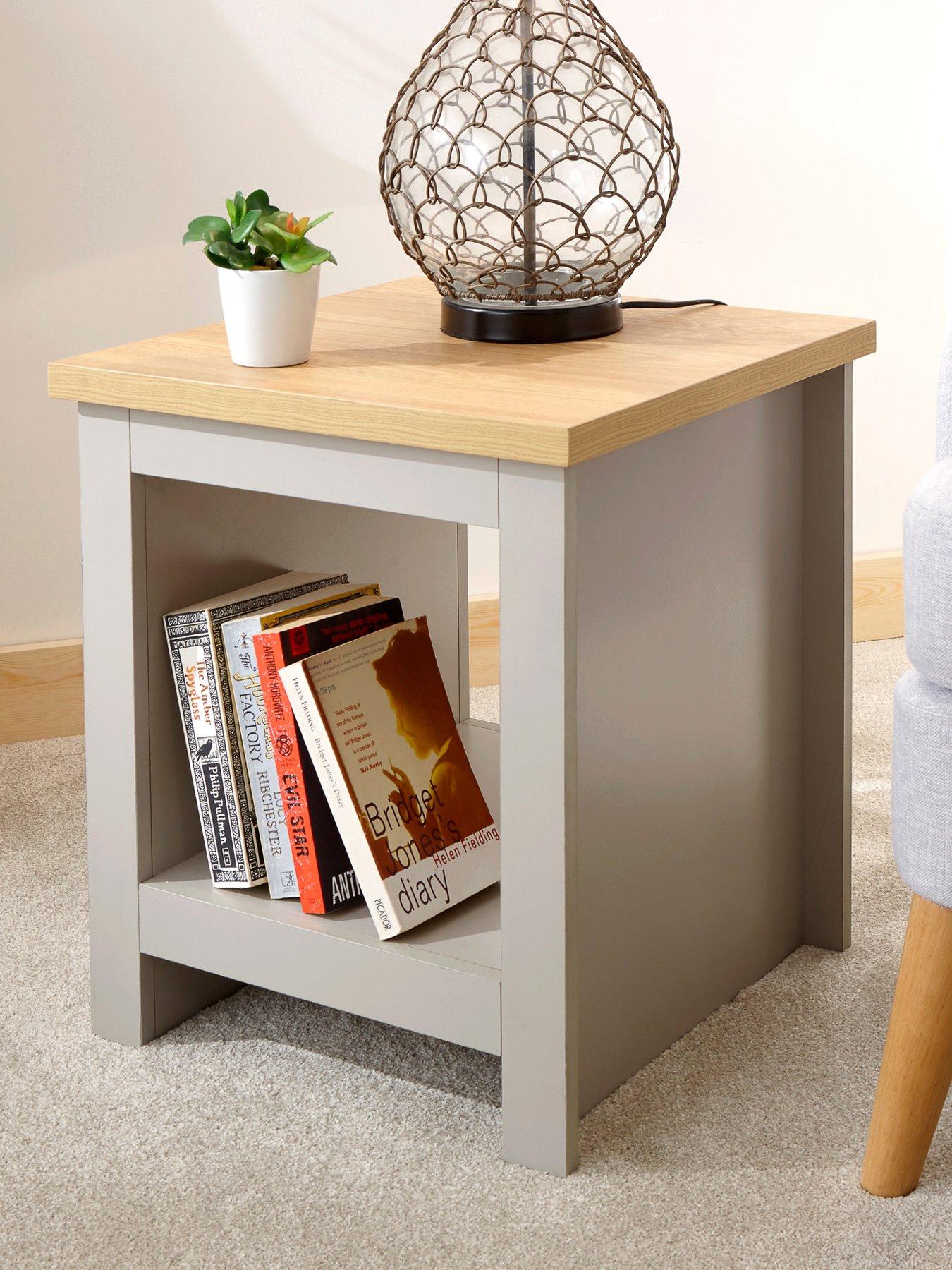 Image 1 of 5 of GFW Lancaster Side Table with Shelf - Grey/Oak