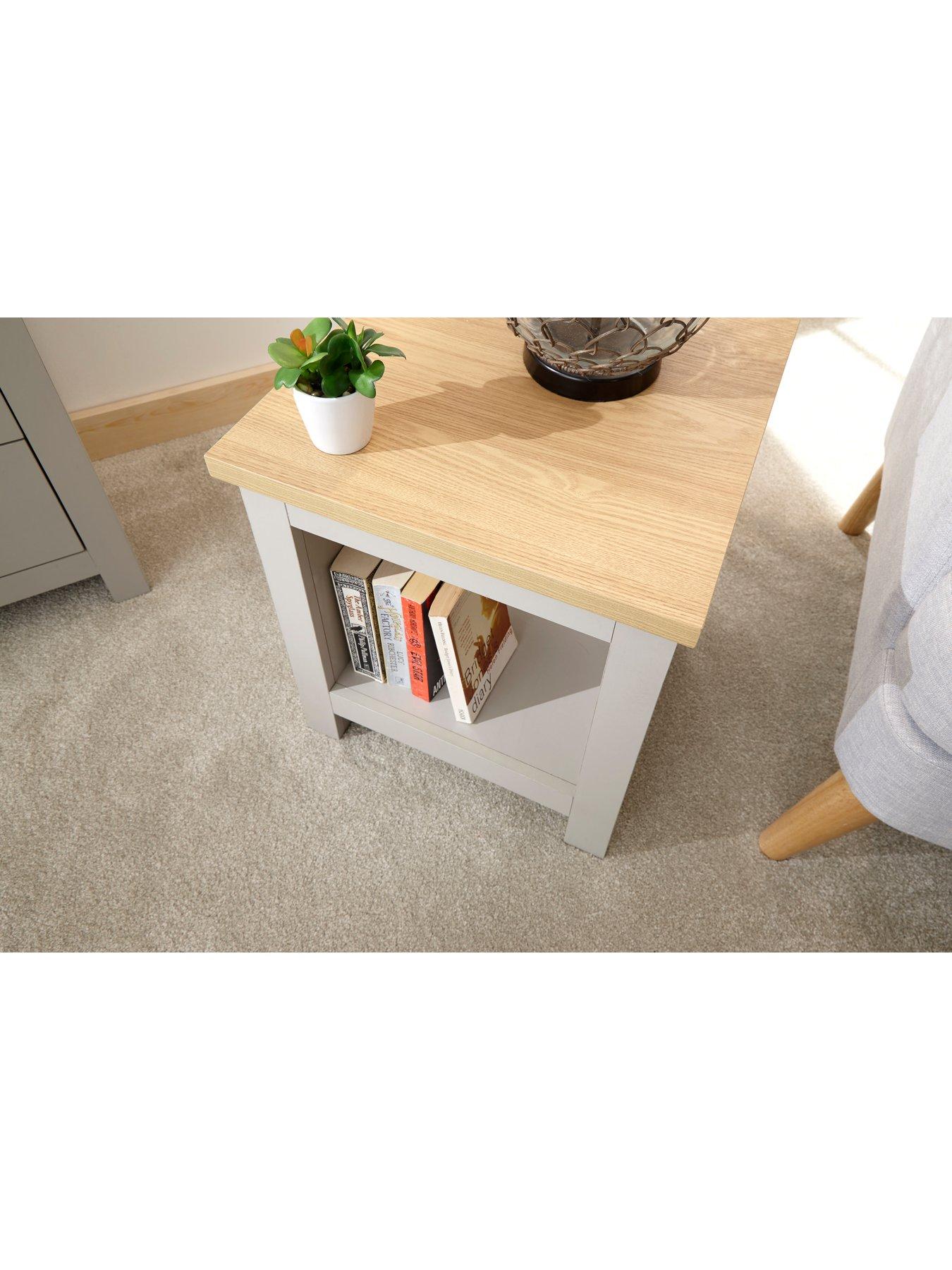 Image 5 of 5 of GFW Lancaster Side Table with Shelf - Grey/Oak