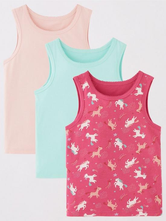 front image of everyday-girls-3-pack-unicorn-vests-multi