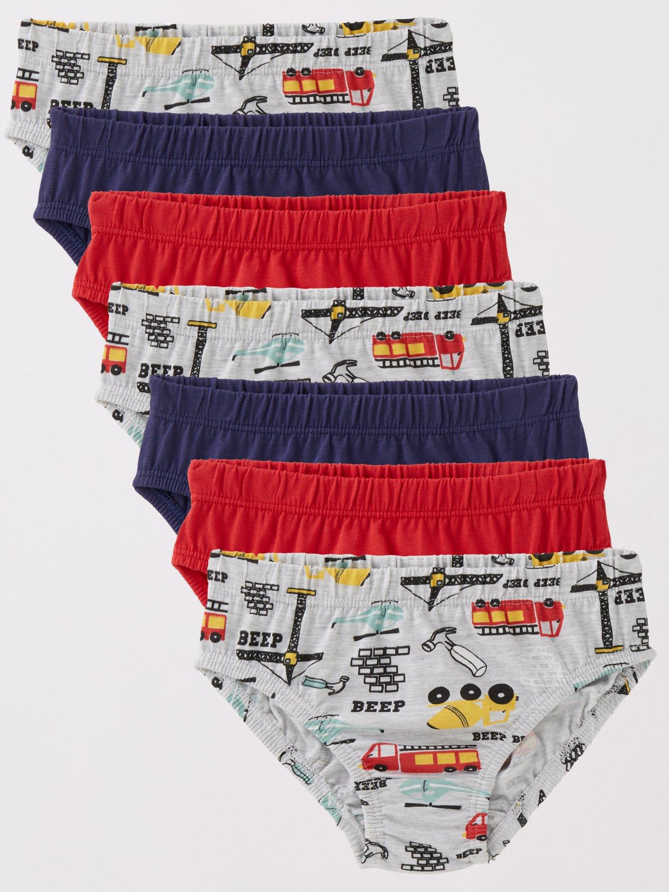 Dinosaur-Print Briefs Underwear 7-Pack For Toddler Boys