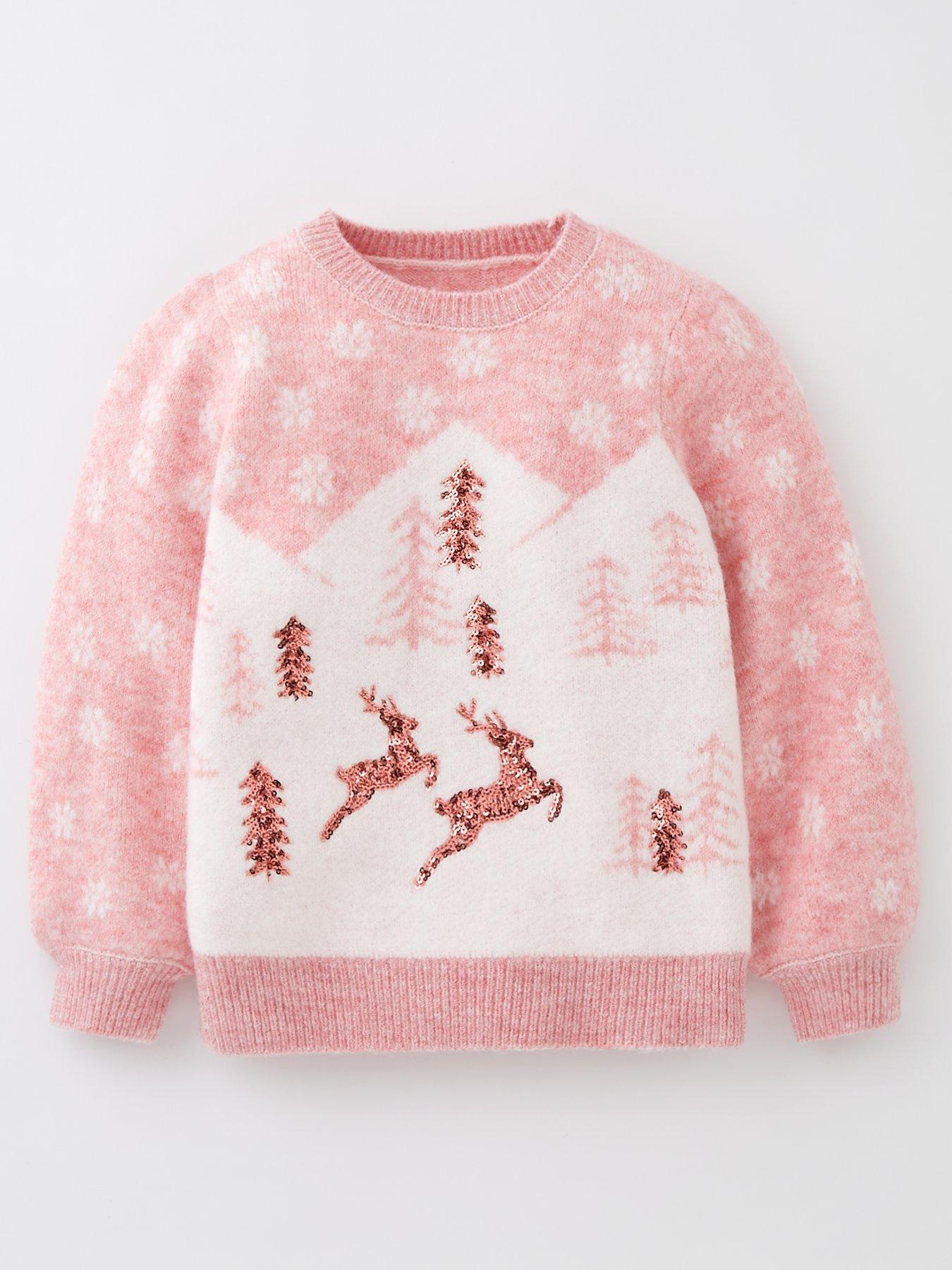 Girls pink hotsell christmas jumper