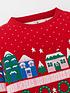  image of mini-v-by-very-girls-family-novelty-fair-isle-christmas-jumper-red