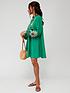  image of v-by-very-long-sleeve-embroidered-mini-dress-green