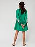  image of v-by-very-long-sleeve-embroidered-mini-dress-green