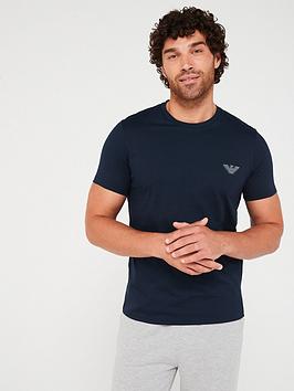 emporio armani bodywear rubber pixel logo t-shirt - navy