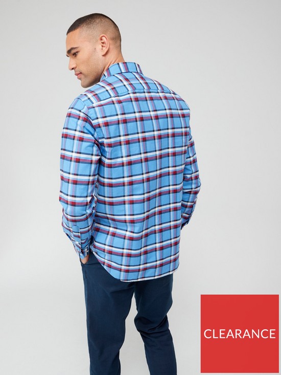 stillFront image of tommy-hilfiger-long-sleeve-regular-fit-checked-shirt-blue