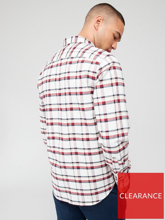 stillFront image of tommy-hilfiger-long-sleeve-regular-fit-checked-shirt-white